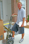 man with a hand truck
